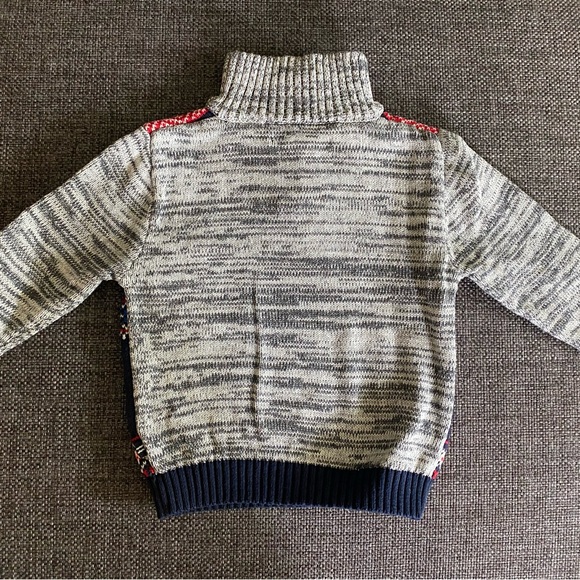 EUC Nautica Quarter Zip Knit Sweater Baby Boy 12M, Navy, Red, Gray - Picture 2 of 5